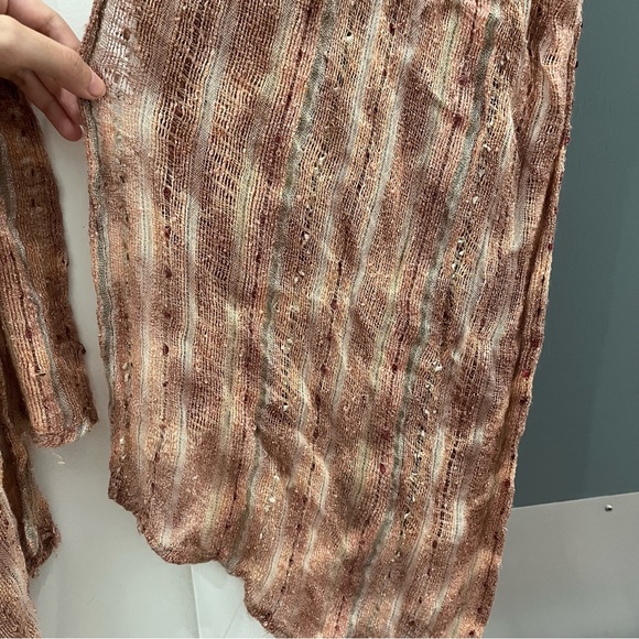 Free People Bronze Tie Dye Shimmer Crochet Kimono Maxi Kaftan Duster Coverup - Picture 6 of 16